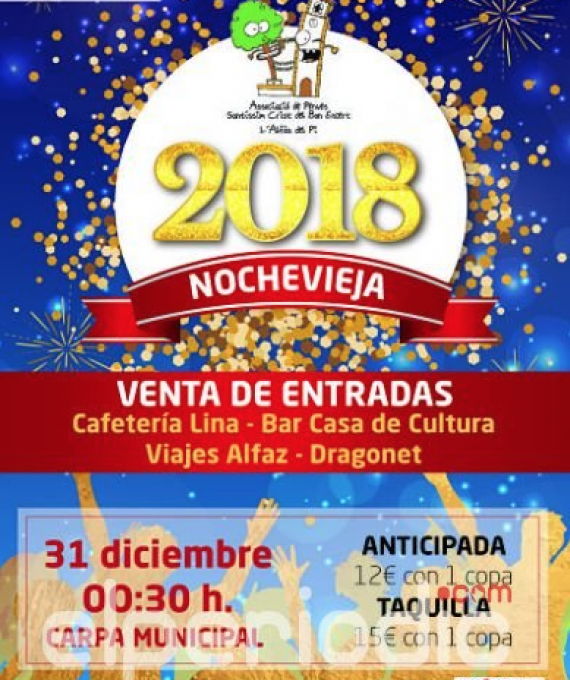 L’Associació de Penyes y el Ayuntamiento de l’Alfàs organizan una gran fiesta de Nochevieja